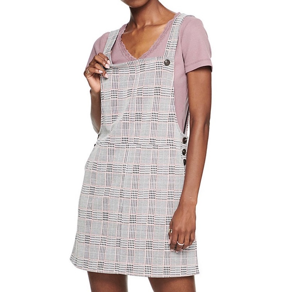 Juniors' SO Button Strap Pinafore Dress